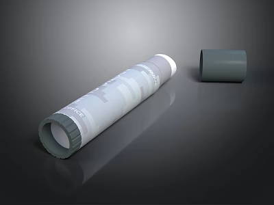 Essential Household Rolled Plastic Wrap With Gray Cylinder Holder For Kitchen Use 3d model