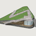 Modern Station Design Featuring Green Roof Wooden Walkway and Glass Walls