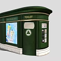 San Francisco Public Toilet With Green Exterior And Map Poster Design