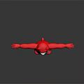 Red Stuffed Bear Doll With White Belly And Outstretched Arms 3D Render