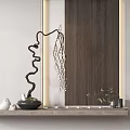 New Chinese-style Ornaments Combination Desktop Plant Tea Set Combination 3d model