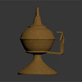 Decorative Ornament Set Golden Metallic Design With Base Handle And Top Decoration