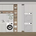 balcony washing machine cabinet SU model 3d model