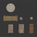 Antique Scenic Components With Carved Columns Wooden Boxes And Pedestals