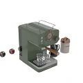 Stylish Green Coffee Machine With Wooden Handle Glass Cups Coffee Canister And Color Options