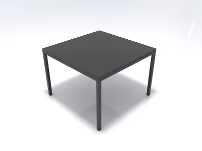 Black Square Dining Table With Simple Modern Design And Sturdy Black Legs 3d model