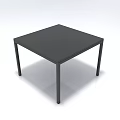 Black Square Dining Table With Simple Modern Design And Sturdy Black Legs 3d model