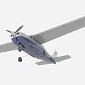 Small Passenger Airplane With Single Propeller White Body And Blue Stripes