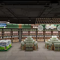 Modern Supermarket Beverage And Dairy Section With Neatly Arranged Shelves And Well Organized Product Displays