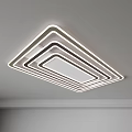 Modern Layered Ceiling Lighting Combination With Square Circular And Linear Pendant Designs 3d model