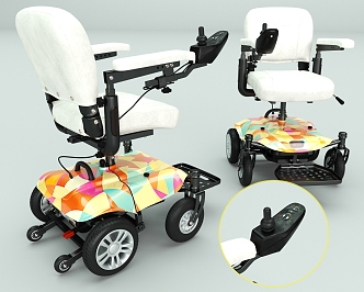 Electric Wheelchair Hand-controlled Wheelchair 3d model