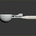 Durable Metal Ice Cream Scoop with Silver Ball and White Handle for Homemade Desserts