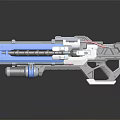 Sci Fi Character Weapon With Blue And Gray Mechanical Structure And Glowing Blue Accents 3d model