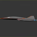 Future Concept Passenger Aircraft Featuring Sleek Aerodynamic Design and Red Illuminated Accents on Dark Surface