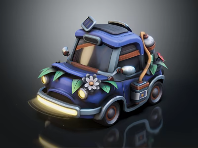 Modern Car Cartoon Car Animation Car 3d model