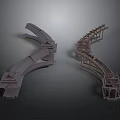 Traditional Architectural Bridge Models Featuring Curved Arched Design And Detailed Wooden Structure