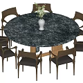 Dining table and chair combination 3d model