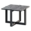 Modern Minimalist Dining Table with Gray Marble Top and Black Metal Frame 3d model