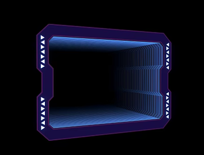 Modern Commercial Equipment With Blue Glowing Frame Internal Grid Structure And Industrial Design 3d model