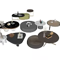 Modern Elegant Coffee Tables Various Styles Different Materials With Decorative Items 3d model