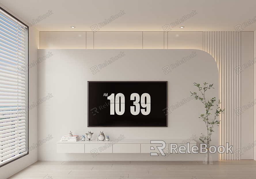 Modern TV Background Wall Home Living Room Background Wall TV Cabinet model