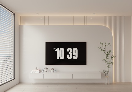 Modern TV Background Wall Home Living Room Background Wall TV Cabinet 3d model