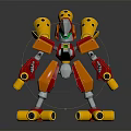 Colorful Robot Character Featuring Mechanical Arms Legs And Yellow Red Parts