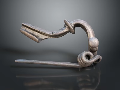 Practical Metal Household Item With Curved Hook And Loop Design For Daily Organizing 3d model