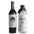 Creative Wine Bottles and Glasses Showcase with Unique Label Designs and Bottle Styles