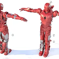 Game and Movie Character Iron Man Red Armor Two Different Angles 3D Model 3d model