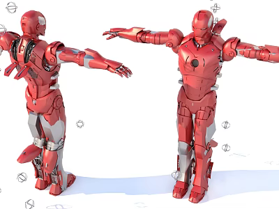 Game and Movie Character Iron Man Red Armor Two Different Angles 3D Model 3d model