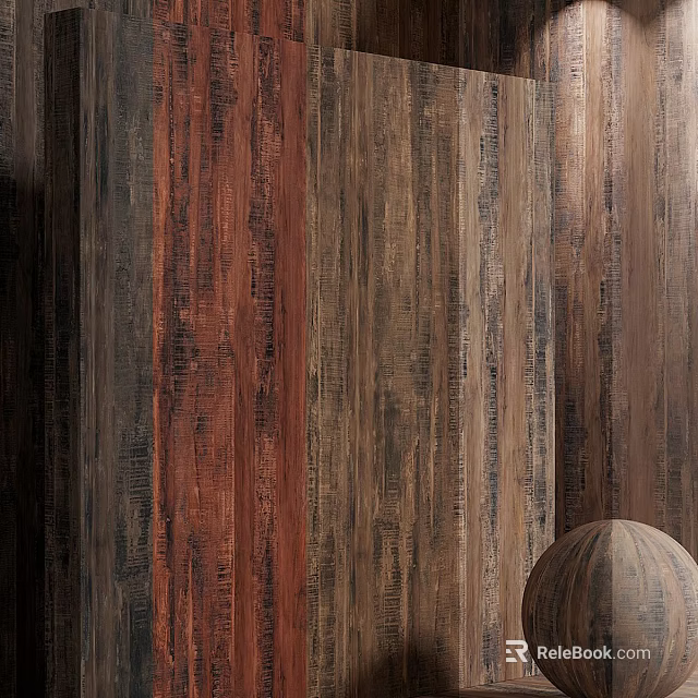 Wooden Texture Floor Tiles With Various Colors Clear Patterns And Spherical Decoration 3d model 