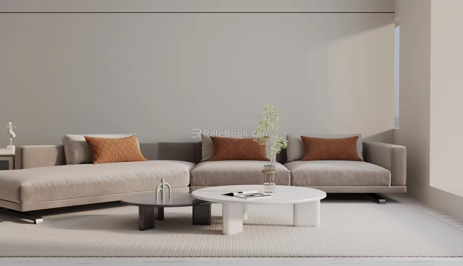 Modern three-seat sofa 3d model