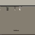 Poliform Modern Track Lighting System With Ceiling Mounted Multiple Adjustable Spotlights