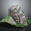 Garden Landscape with Natural Rock Formation Lush Green Vegetation and Layered Textures