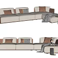 Modern corner sofa multiplayer sofa 3d model