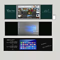 Smart Learning Interactive Display With Multiple Screens And Educational App Interfaces