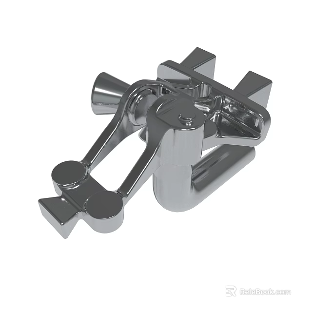 Chrome Plated Metal Mechanical Component With Structural Design For Industrial Use 3d model 
