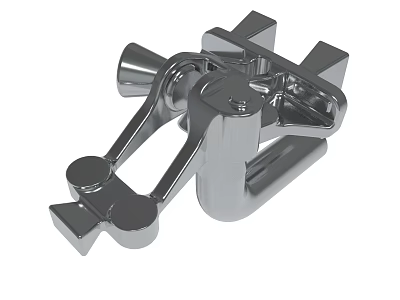 Chrome Plated Metal Mechanical Component With Structural Design For Industrial Use 3d model