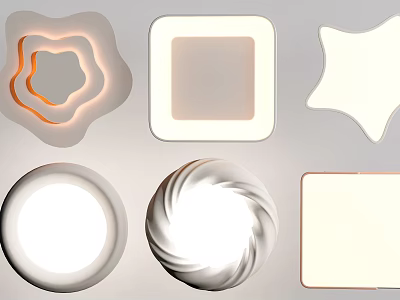 Modern Ceiling Lights With Various Shapes And Stylish Contemporary Home Designs 3d model