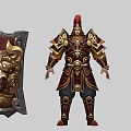 PBR Shield Soldier Simple Model Ancient Soldier Animation Armor Warrior 3d model