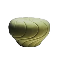 Light Green Velvet Ottoman With Pleated Design For Modern Living Space