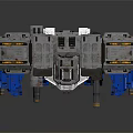 Futuristic Sci Fi Game Movie Character With Blue Silver Mechanical Armor And Humanoid Design