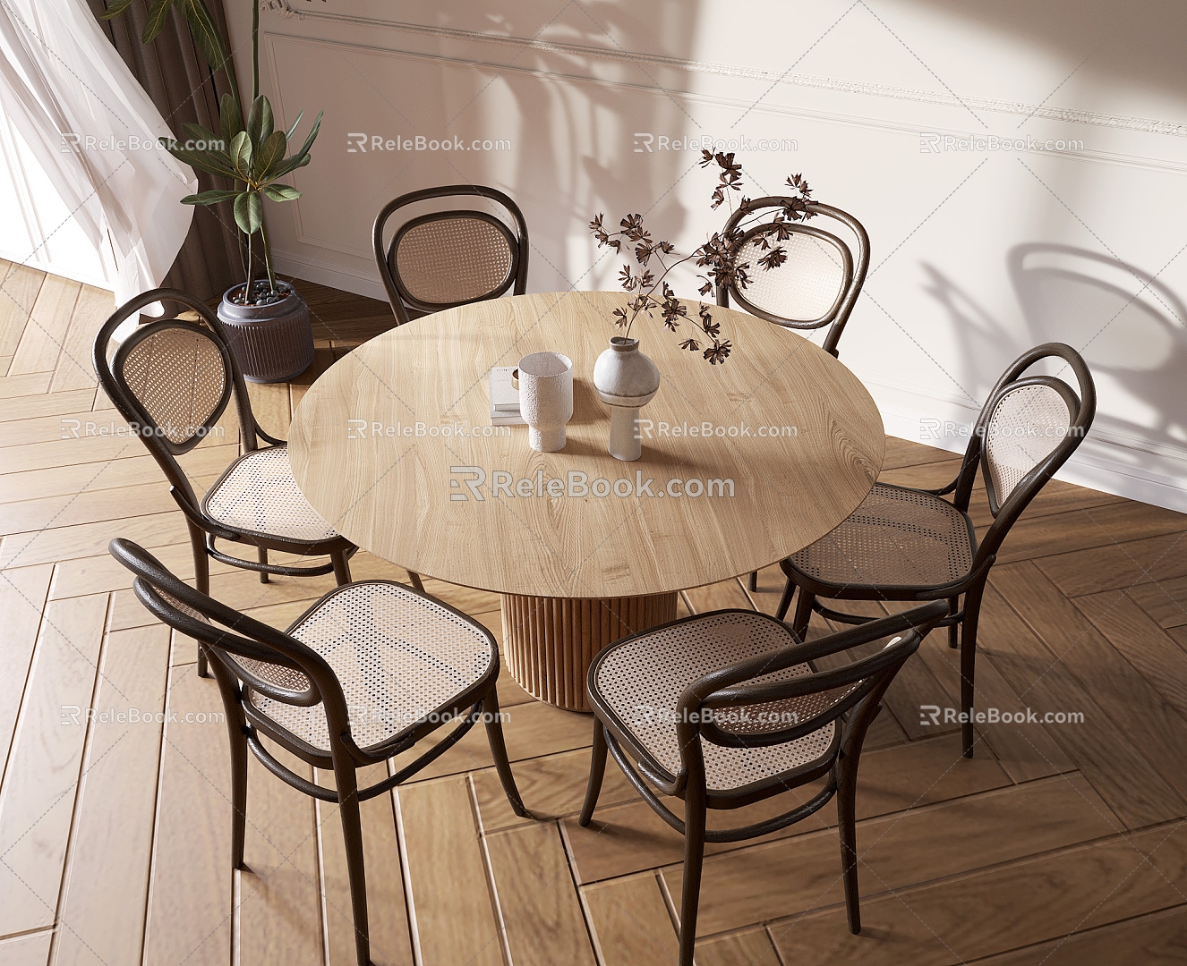 Modern Dining Table Chair Combination Dining Table Chair 3d model