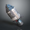 Metallic Spacecraft Module With Detailed Components And External Cables For Space Exploration Missions 3d model