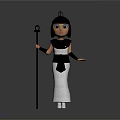 Egyptian Style Game And Movie Character With Golden Headdress White Robe And Scepter