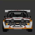 Alfa Team Rally Car With White And Orange Body And Sponsor Logos