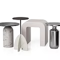 CB2 modern side table corner table round side table stool 3d model