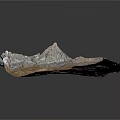 3D Topographic Terrain Model With Mountain Ranges Glaciers And Blue Lake