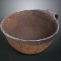 Artisan Handcrafted Clay Bowl Sculpture With Textured Surface And Single Handle